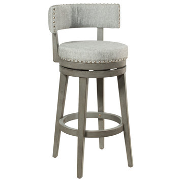 Hillsdale Lawton 26 Wood Traditional Counter Stool in Gray Finish