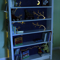 Backlit Bookshelf Made from Old Borders Display Shelves - Furniture