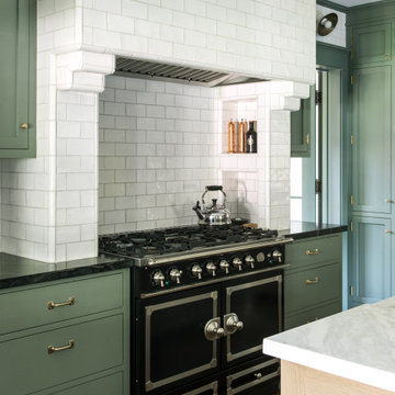 Range in Kitchen of a historic Craftsman residence in Santa Monica, CA