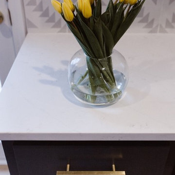 Bright and Bold Brasstacks Navy Kitchen
