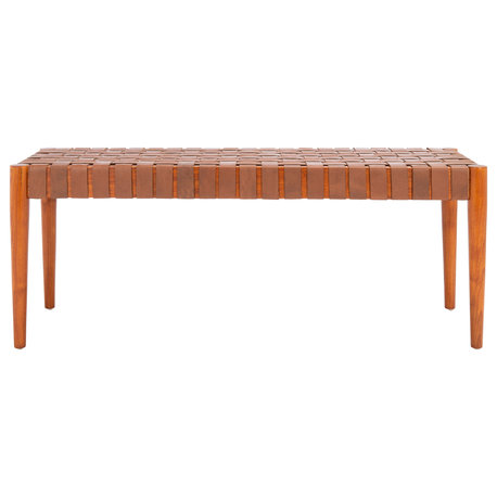 Safavieh Amalia Bench, Cognac/Dark Brown