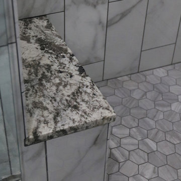 Marble Mosaic Tile Shower Remodel