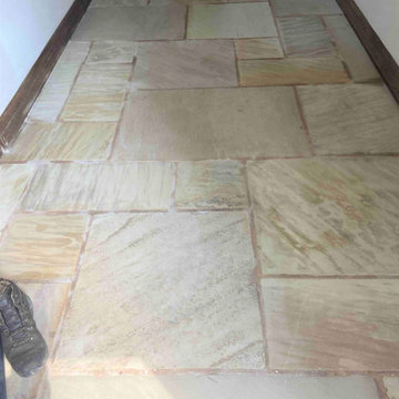 Milling a Rough Sandstone Kitchen Floor Smooth in Bamber Bridge