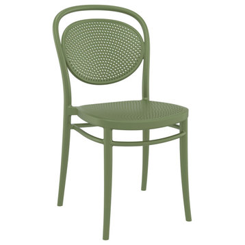 Marcel Resin Outdoor Chair Olive Green, Set of 2