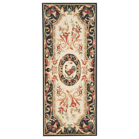 Safavieh Chelsea Collection HK48 Rug, Ivory/Black, 2'6"x6'