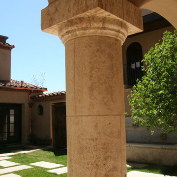 Patio layout showcasing our unique stone elements in architectural settings.
