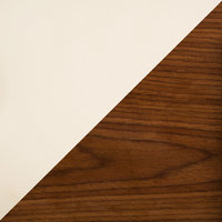 LumiSource Lombardi Adjustable Barstool, Walnut and Cream