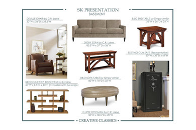 Recommended and existing furniture