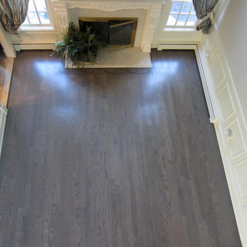NISSEQUOGUE: CUSTOM GREY STAIN ON RED OAK - BONA TRAFFIC HD POLY