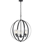 Kichler Lighting - Kichler Lighting 44034BK Winslow - Three Light Meidum Chandelier - The modern Winslow 3-light chandelier in a Black,Winslow Three Light  Black Clear Seeded G *UL Approved: YES Energy Star Qualified: YES ADA Certified: n/a  *Number of Lights: Lamp: 3-*Wattage:75w A19 bulb(s) *Bulb Included:No *Bulb Type:A19 *Finish Type:Black