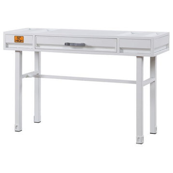 Bowery Hill Contemporary 1 Drawer Vanity Desk in White