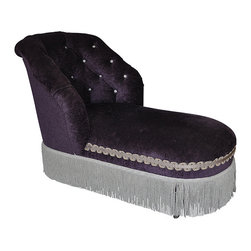 Purple Petite Chenille Chaise with Bouillon - Products