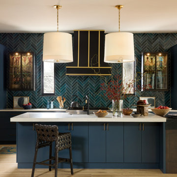 Luxe Blue Kitchen That Dares to Dazzle