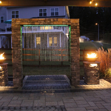Patio with Water feature, Techo bloc and Trex producs