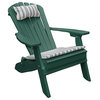 Poly Folding and Reclining Adirondack Chair, Turf Green