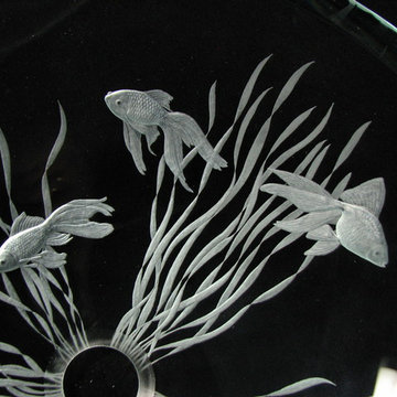 engraved goldfish sink