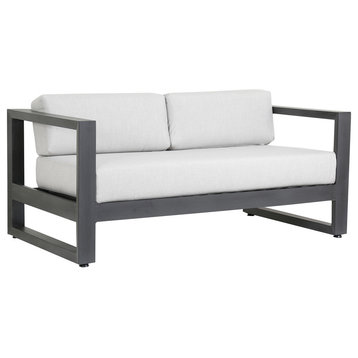 Redondo Loveseat With Cushions, Cast Silver