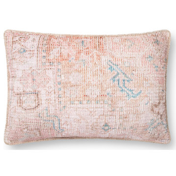 Turkish Antique Rug Inspired Printed Decorative Throw Pillow, Multi, 16"x26", Po