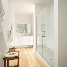 LIGHT WOOD FLOOR BATHROOM