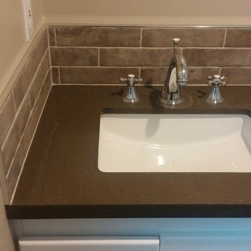 2 1/2 × 9 porcelain subway pattern backsplash