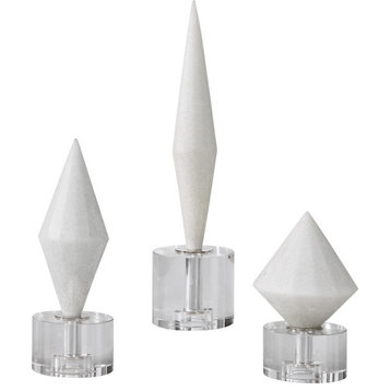 Uttermost Alize White Stone Sculptures Set of 3, 17580