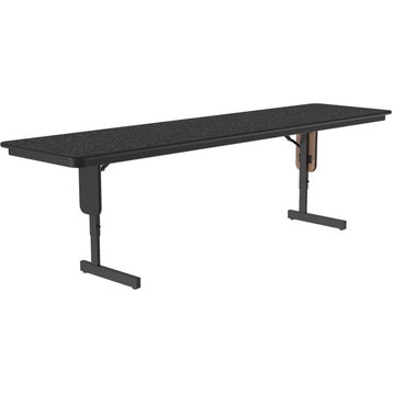 Adjustable Height 3/4" High Pressure Folding Seminar Table in Black Granite