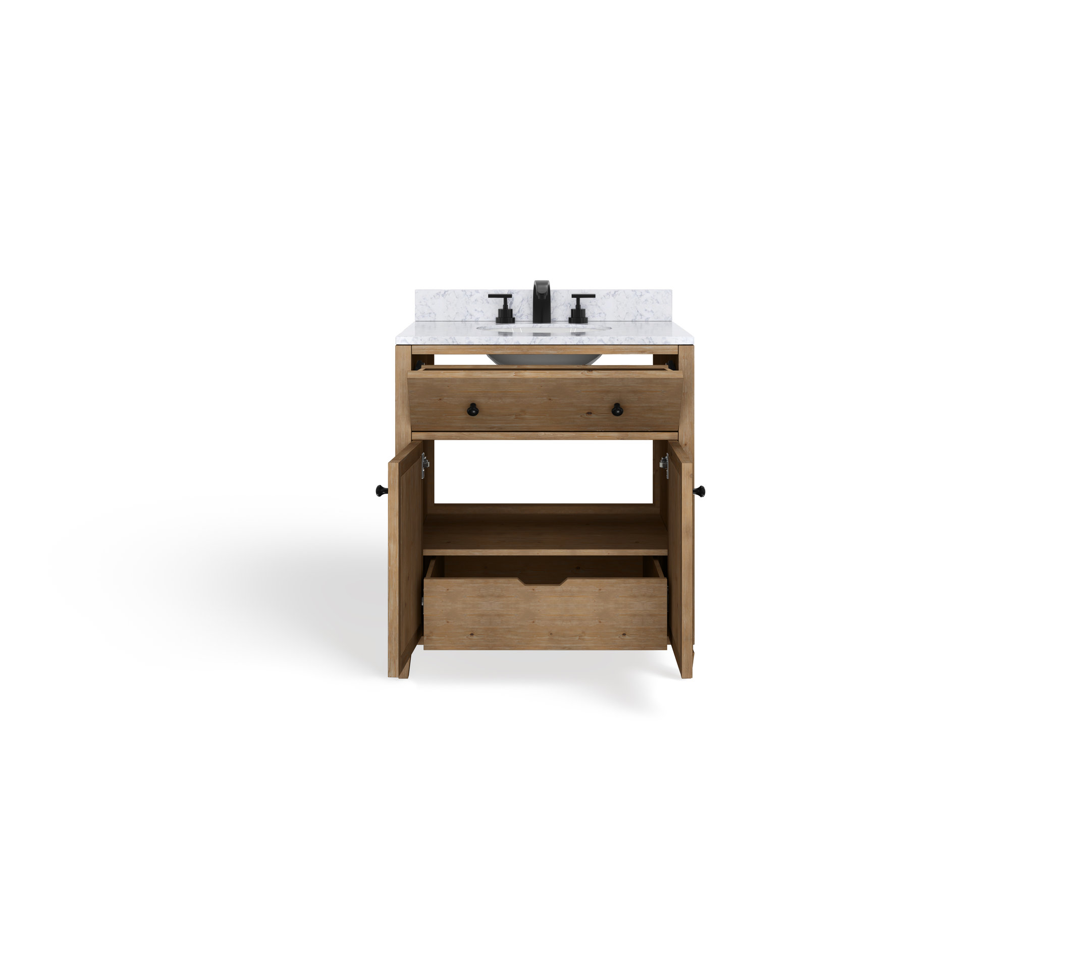 Annie Bathroom Vanity, Weathered Fir, 30", Single Sink, Freestanding