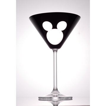 Disney Luxury Mickey Mouse Crystal Martini Glass 10 oz Set of 2