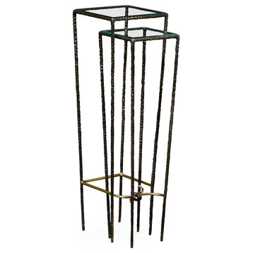 Bronze hammered nesting tables