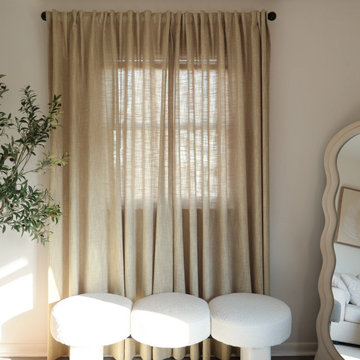 Modern Living Room Fiora Cotton Curtains Elegant Custom Drapes by FRESHINE