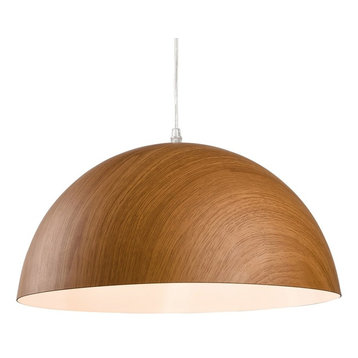 Forest Round Wood-Effect Pendant