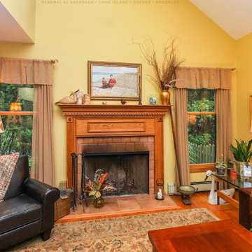 Wood Windows in Charming Living Room - Renewal by Andersen Long Island, Queens a