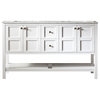 Florence 60" Double Vanity, White, Without Mirror