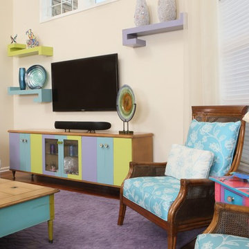 DETAIL OF CUSTOM MEDIA UNIT AND SHELVES