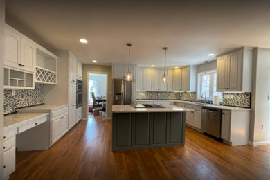 Example of a french country kitchen design in Providence