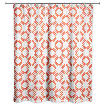 Folk Southwestern Pattern in Red Shower Curtain