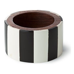 DIANE von FURSTENBERG "Black Stripe" Napkin Rings - Napkin Rings