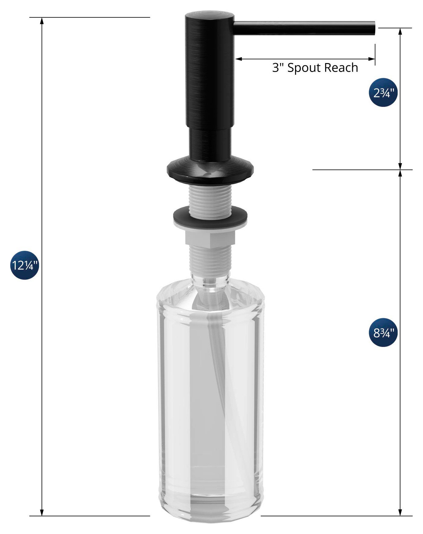 Karran SD35 Kitchen Soap/Lotion Dispenser, Matte Black