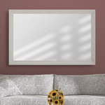 Frame My Mirror - LaRue Framed Wall Mirror, Nickel, 28" X 36" - The clean lines of the LaRue make this a great contemporary frame choice for your mirror. A gently sloping surface adds a touch of dimension to this beautiful nickel finish framed mirror.