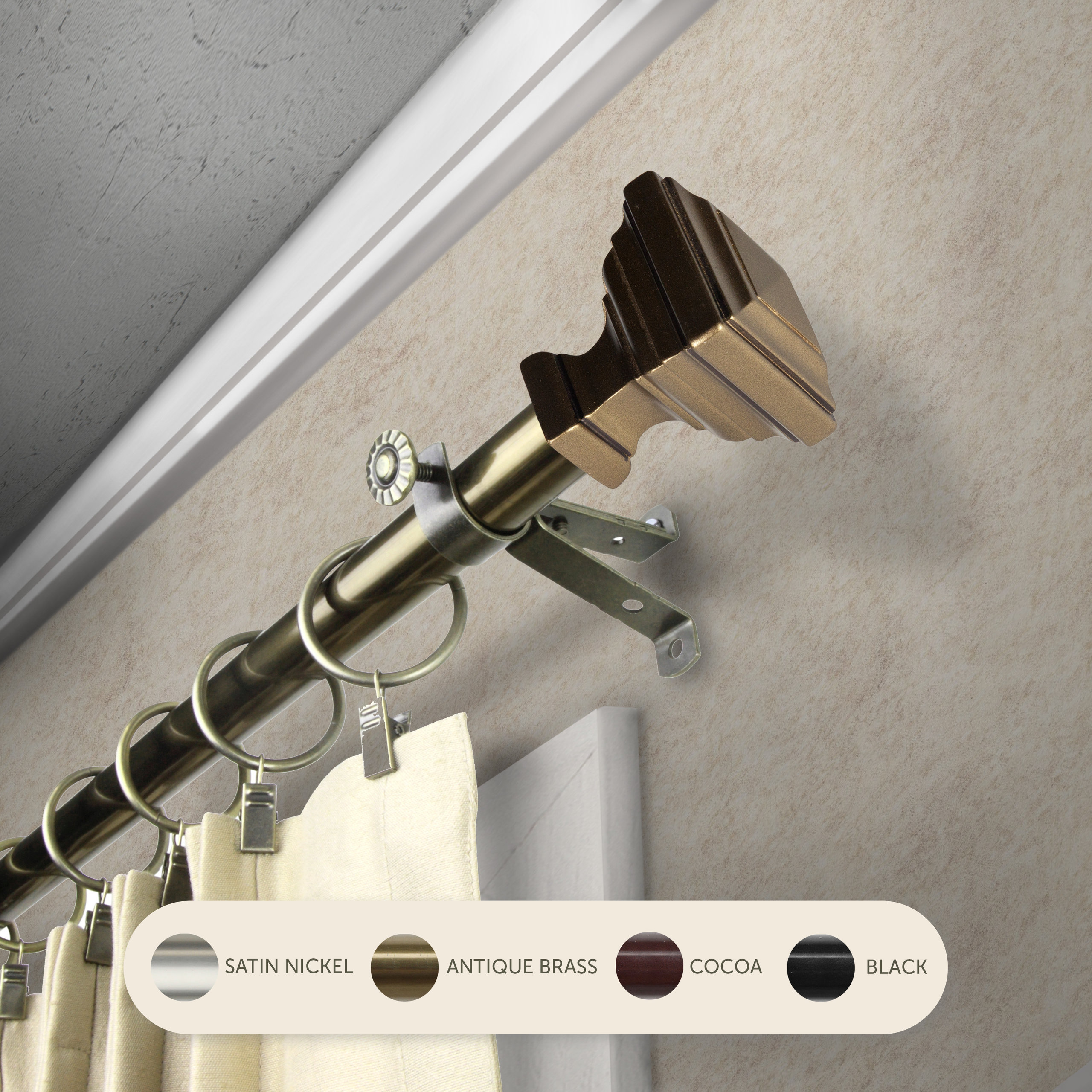 Kira 13/16" Curtain Rod, 28-48" - Traditional - Curtain Rods - by Rod