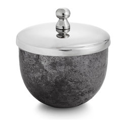 Paradigm Trends - Lava Cotton Ball Holder, Gray - Bathroom Canisters