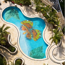 Make a 3D flooring for your swimming pool with epoxy paint