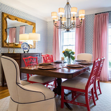 Dining Room with Pop of Red