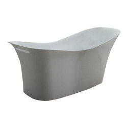ADM Bathroom Design - ADM Slippered Freestanding Bathtub, White, 74.4" - Bathtubs