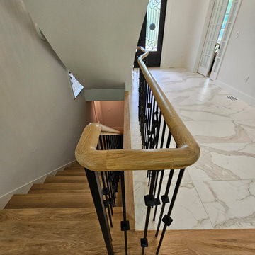 Project #120 | White Oak Staircase with Iron Balusters