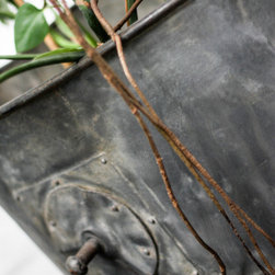 Khes Pair of Reclaimed Vintage Steel Industrial Chic Wheelbarrow Planters - Indoor Pots & Planters