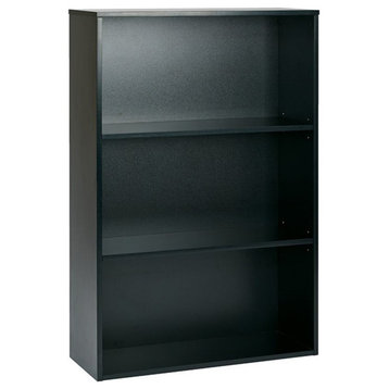 Prado 48 inch 3 Shelf Black Bookcase by Office Star