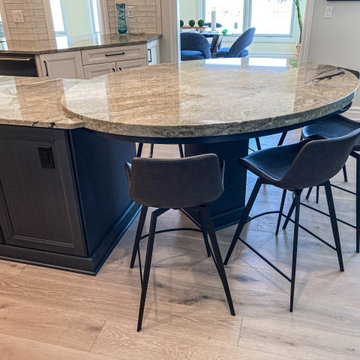 Table attached to kitchen island