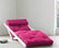 Figo Convertible Futon Chair/Bed, White Frame, Pink Mattress