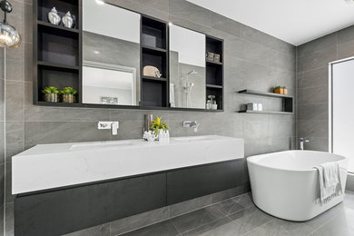 This is an example of a transitional bathroom in Brisbane.